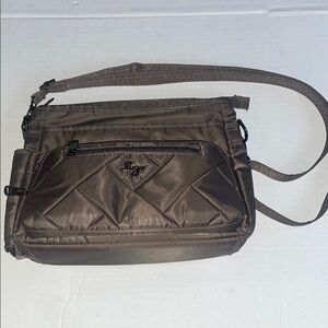 Lug Shimmy LE Quilted Crossbody Bag - Brown
